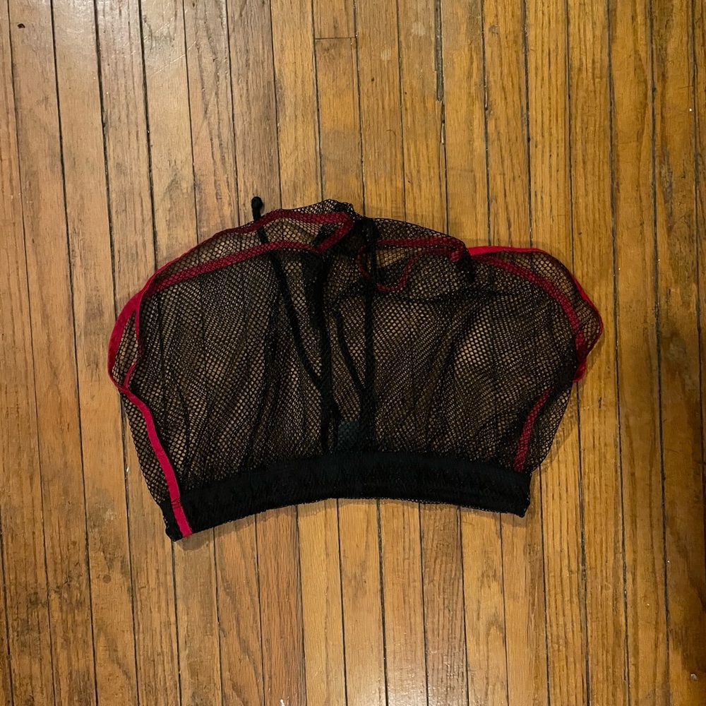Black and Red Mesh Bralette